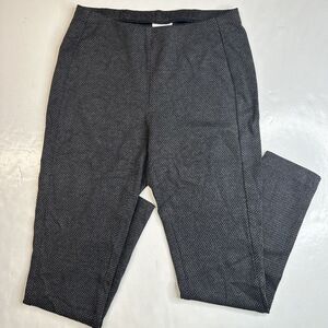 J Jill Ponte Knit Leggings Sz Medium Gray Houndstooth Pull On Stretch Pants